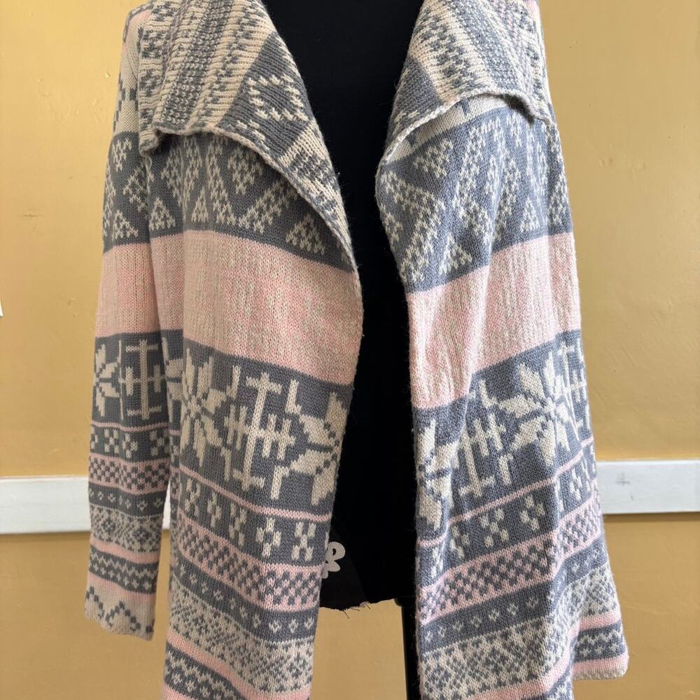 Daisies Oversized Blanket Cardigan Open Front Cozy Knit Sweater